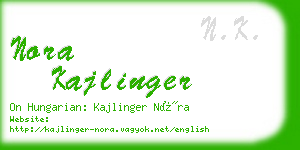 nora kajlinger business card